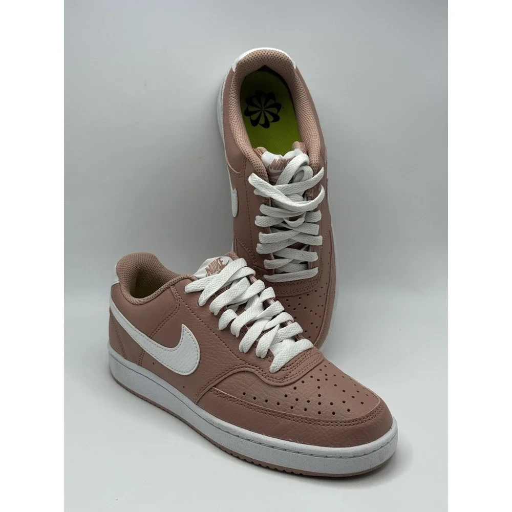Nike Women's Court Vision Lo Sneakers Size 7 DH3158 600 Pink Rose White Shoe